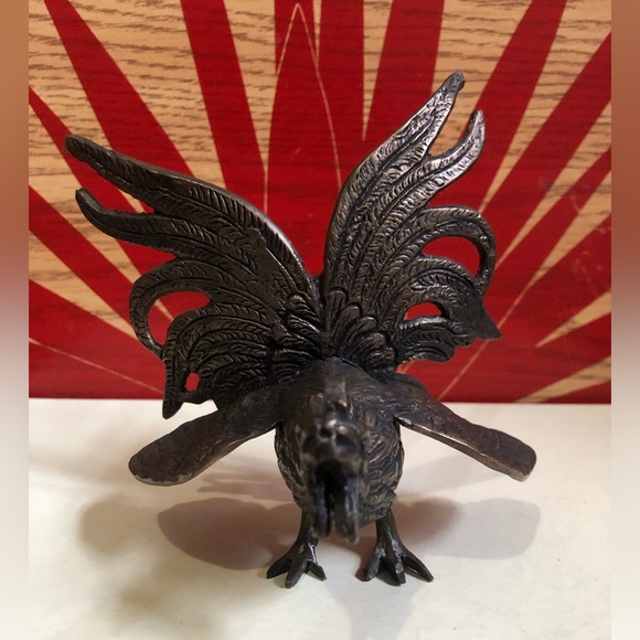 Vintage Bronze Metal Rooster - Picture 3 of 8